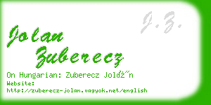 jolan zuberecz business card